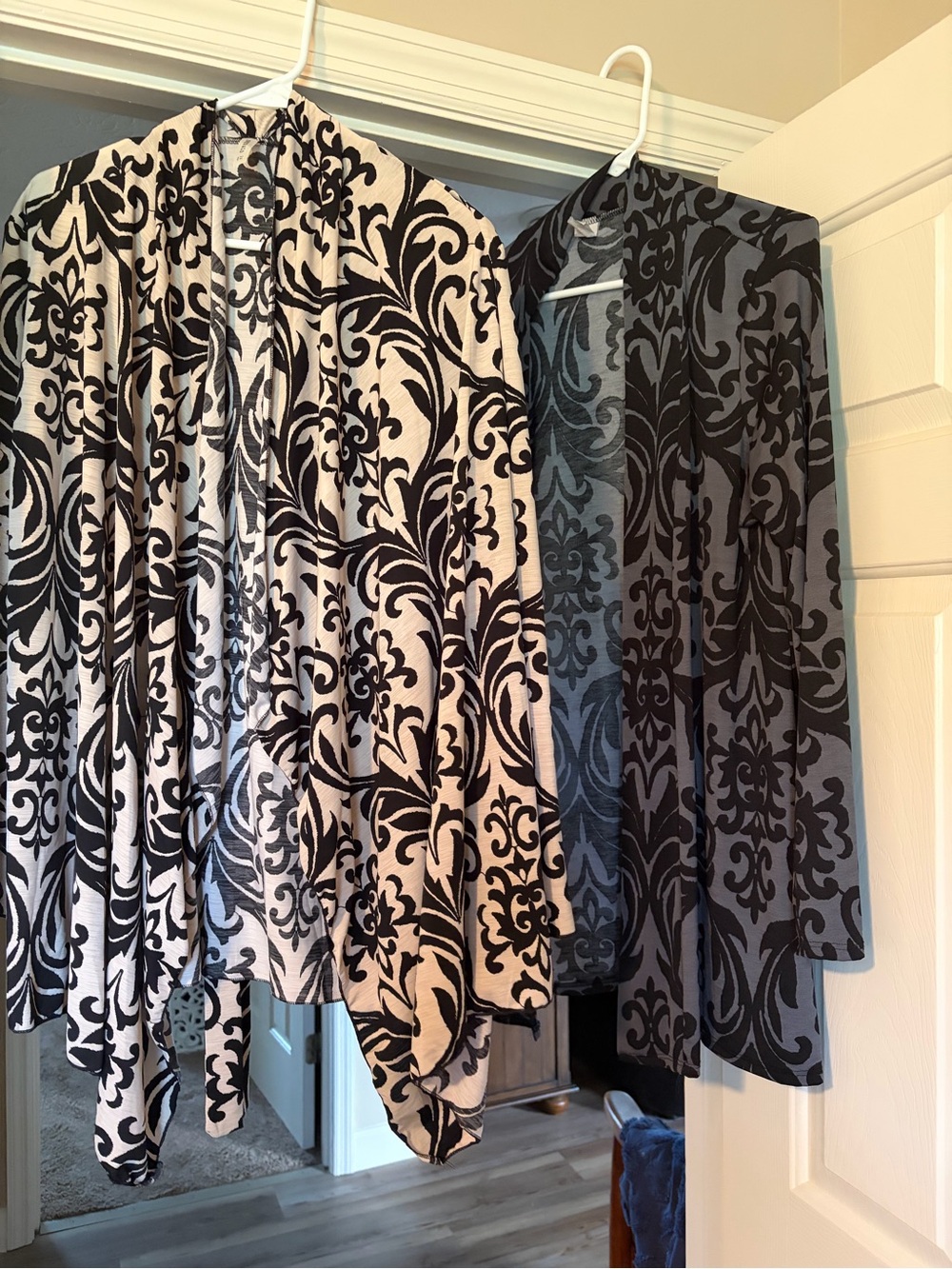 Emerald Black & Tan and Black & Grey Patterned Open-Front Cardigan